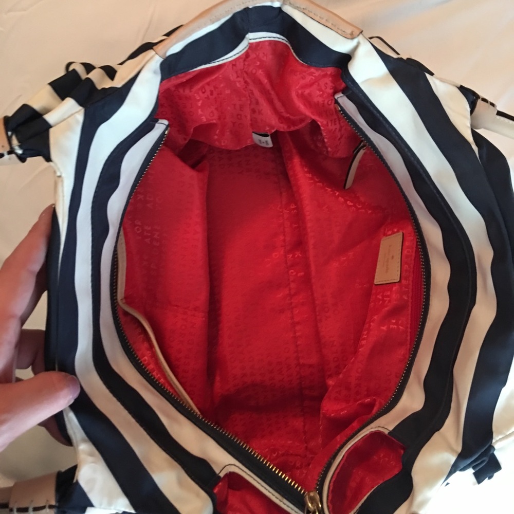 Kate Spade Navy Striped Nylon Stevie Bag